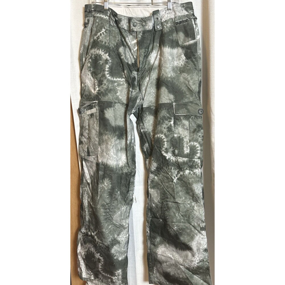 BURTON TWC CAPTAIN TRIPPS MEN'S SNOWBOARD PANTS L DRYRIDE GREEN CAMO SHAUN WHITE